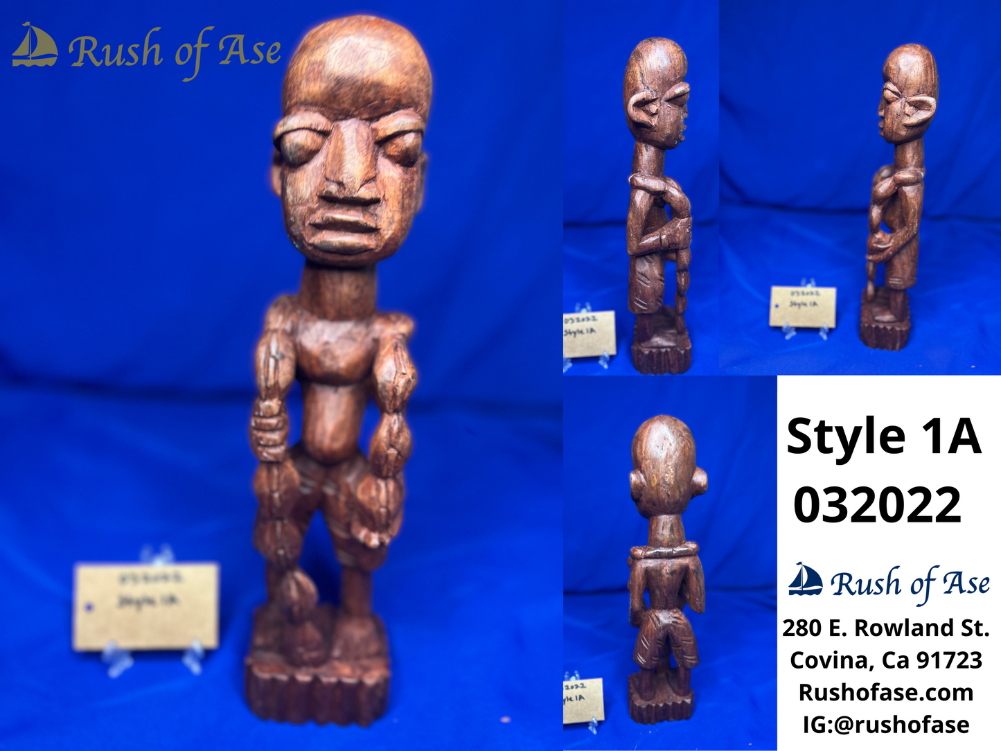 Orisa Statues | Esu Onikondo & Esu Onífèrè Wood Brown Statues