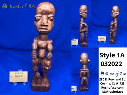 Orisa Statues | Esu Onikondo & Esu Onífèrè Wood Brown Statues