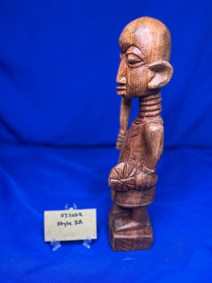 Orisa Statues | Esu Onikondo & Esu Onífèrè Wood Brown Statues