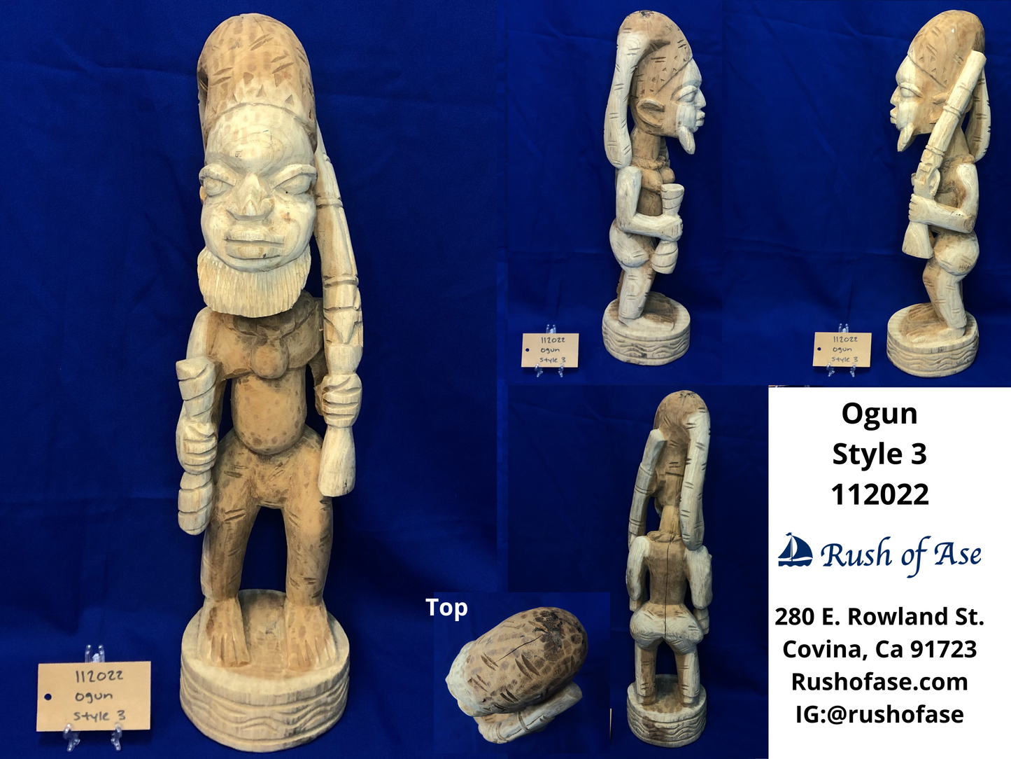Statues | Wooden Statues | Ogun Wooden Statues - Style 7-4
