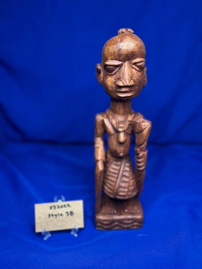 Orisa Statues | Esu Onikondo & Esu Onífèrè Wood Brown Statues