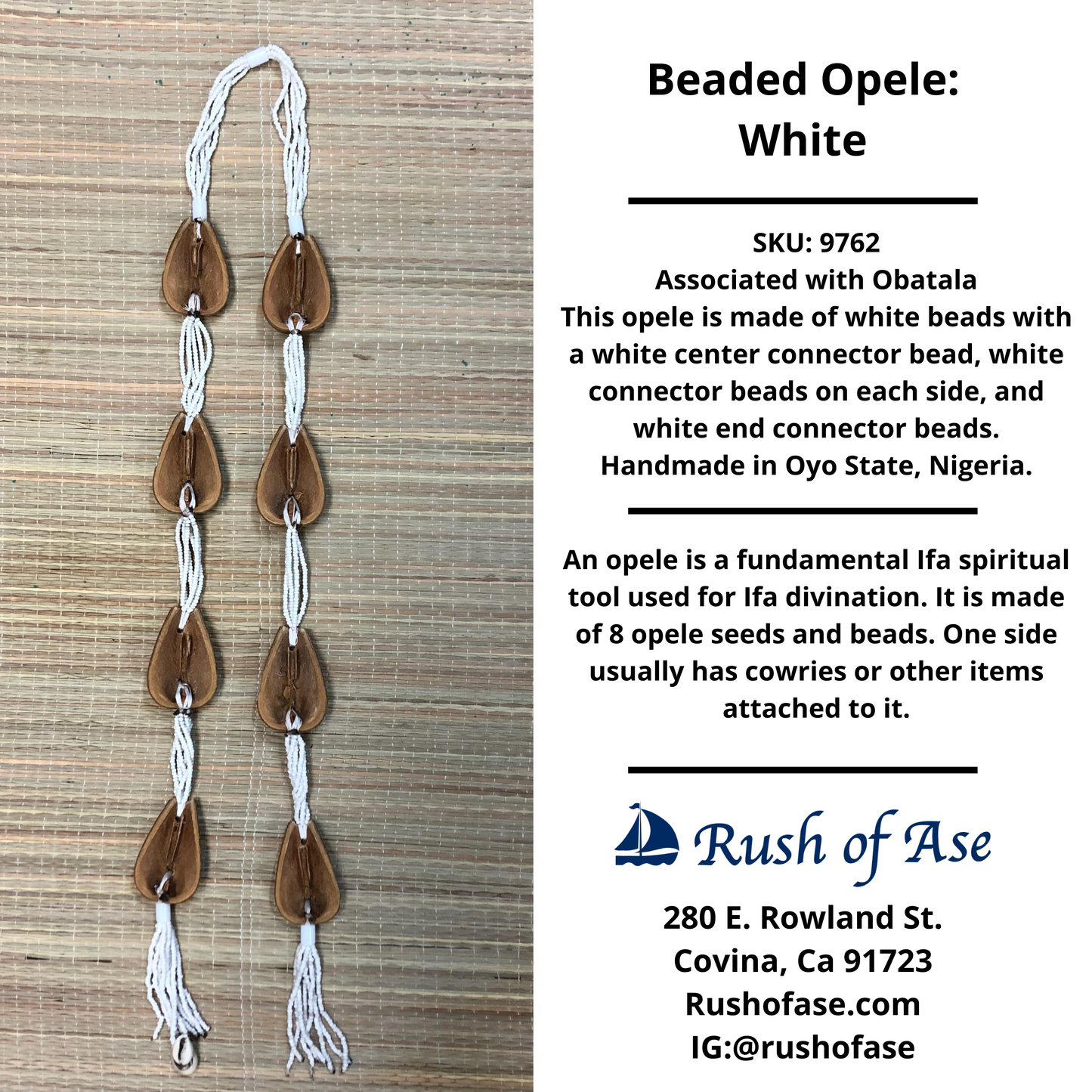 Opele Ifa | Beaded Opele | Brass Opele [FREE SHIPPING USA]