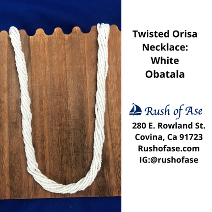 Necklace | Orisa Twist Beaded Necklace | White Twist Necklace | Obatala Necklace [FREE SHIPPING USA]