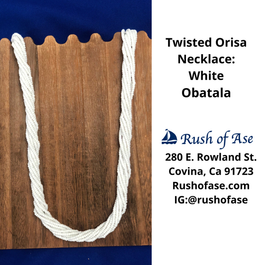 Necklace | Orisa Twist Beaded Necklace | White Twist Necklace | Obatala Necklace