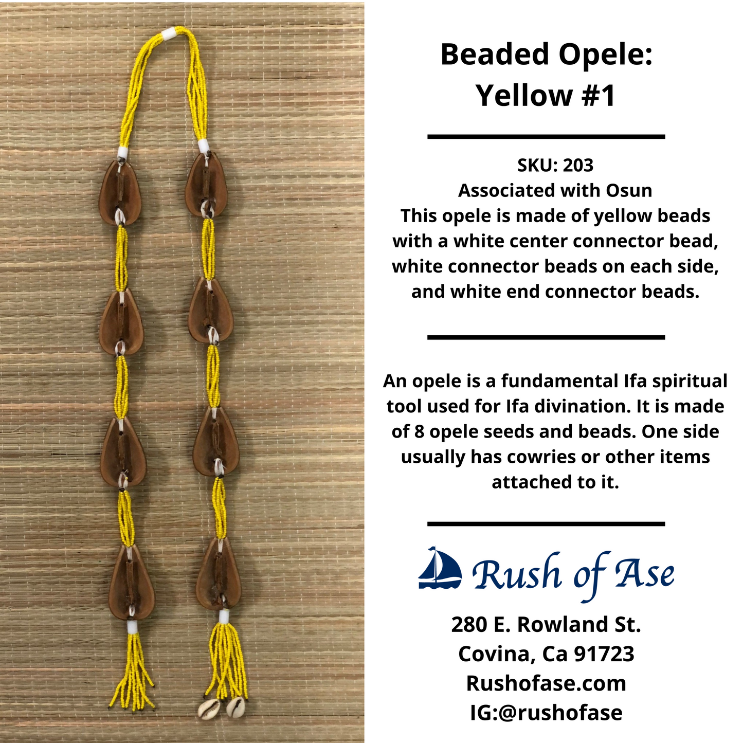 Opele Ifa | Beaded Opele | Brass Opele [FREE SHIPPING USA]