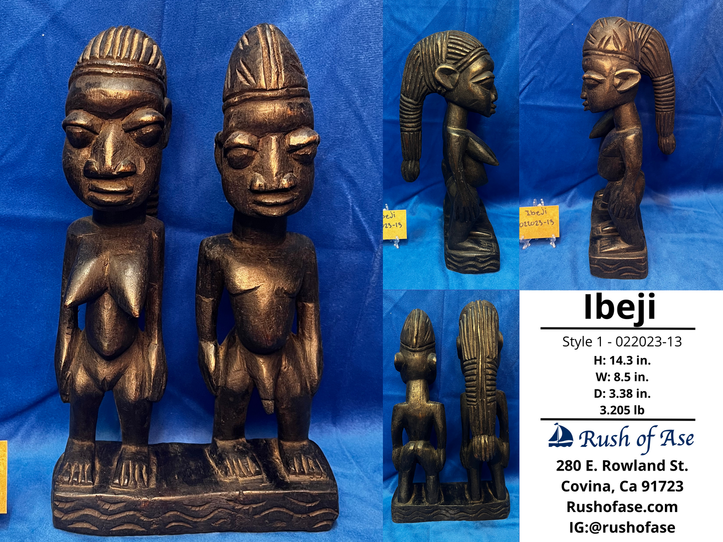 Orisa Statues | Ibeji Wood Statues - Style 1 [FREE SHIPPING USA]