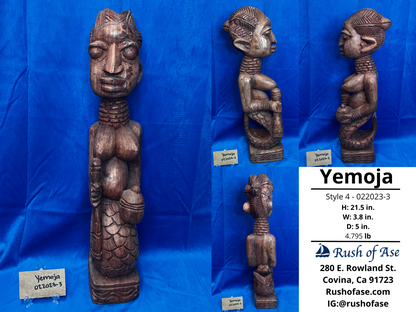 Orisa Statues | Yemoja Wood Statue - Style 4