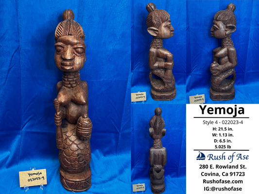 Orisa Statues | Yemoja Wood Statue - Style 4