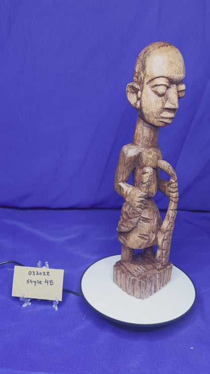 Orisa Statues | Esu Onikondo & Esu Onífèrè Wood Brown Statues