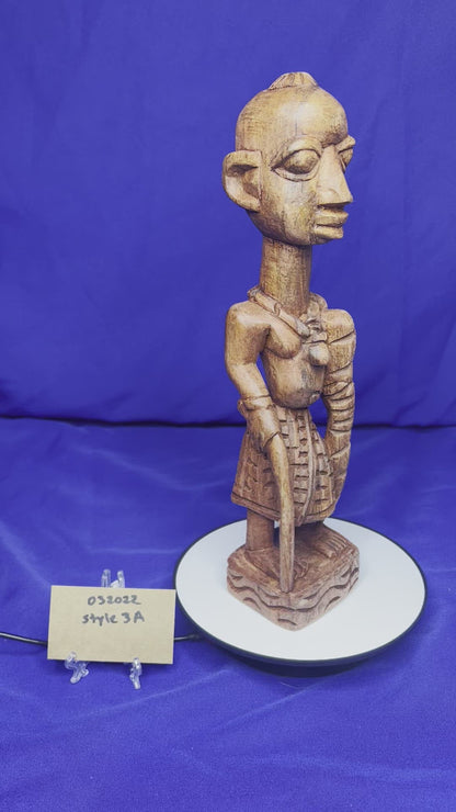 Orisa Statues | Esu Onikondo & Esu Onífèrè Wood Brown Statues