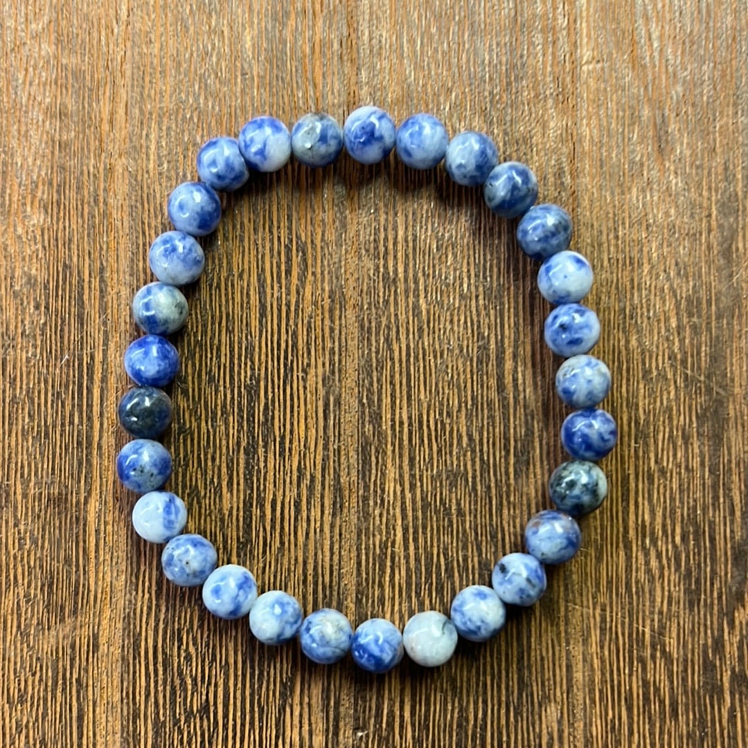 Turquoise Stone Elastic Bracelet - 6mm Beads