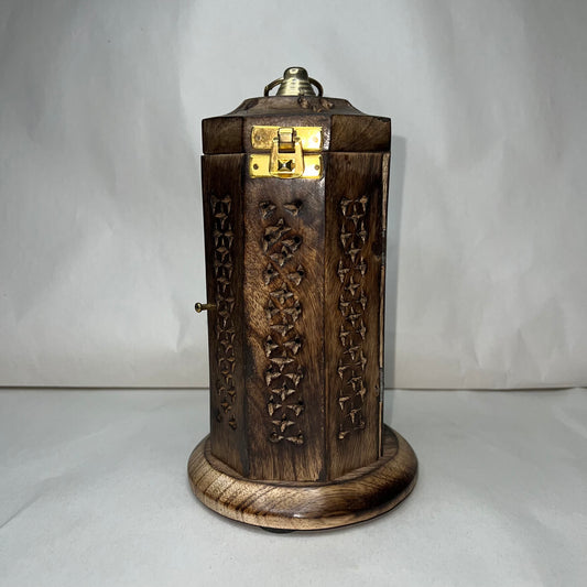 Incense Burner | Charcoal Jalí Cut Tower Brass Burner - 8Hx4D