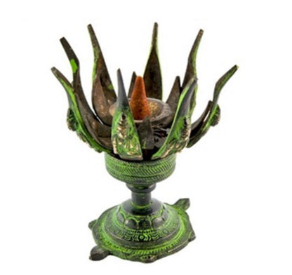 Incense Burner | Lotus Antique Brass Burner