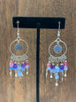 Earrings | Chip Quartz Hoop Earring With Beaded Dangles and Hanging Charms