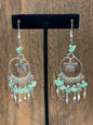 Earrings | Chip Quartz Hoop Earring With Beaded Dangles and Hanging Charms