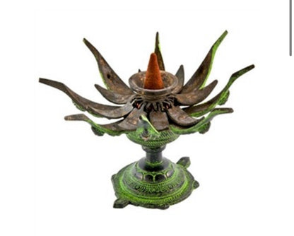 Incense Burner | Lotus Antique Brass Burner