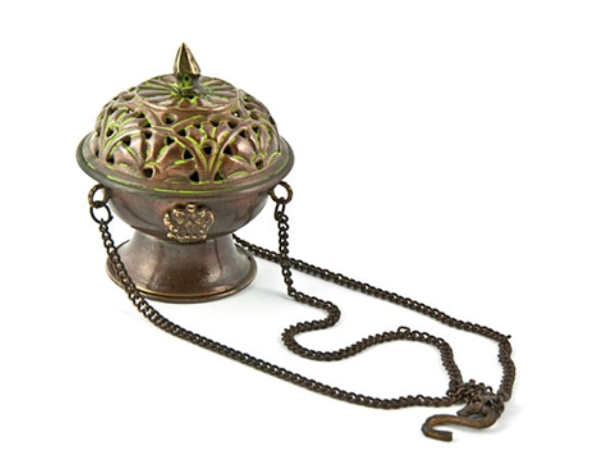 Incense Burner | Tibetan Copper Hanging Censer Burner Antique