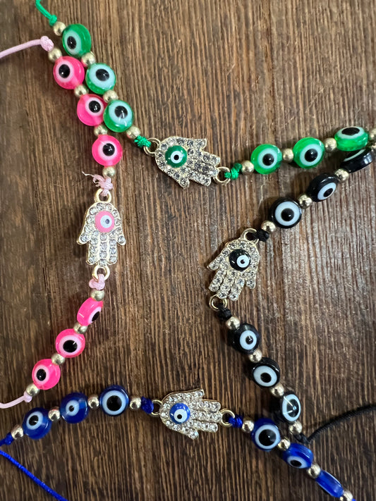 Bracelets |  Hamsa Evil Eye Adjustable Bracelets