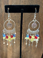 Earrings | Chip Quartz Hoop Earring With Beaded Dangles and Hanging Charms