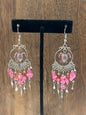 Earrings | Chip Quartz Hoop Earring With Beaded Dangles and Hanging Charms