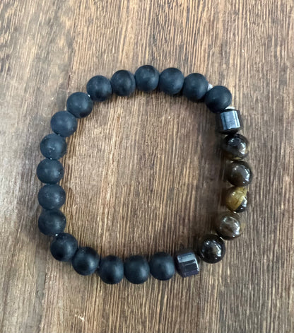 Stone Bracelet 8 mm | Magnetic Hematite Bracelet