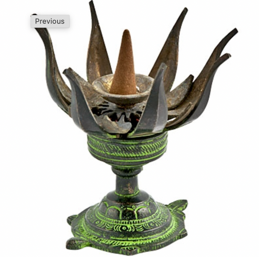 Incense Burner | Lotus Antique Brass Burner